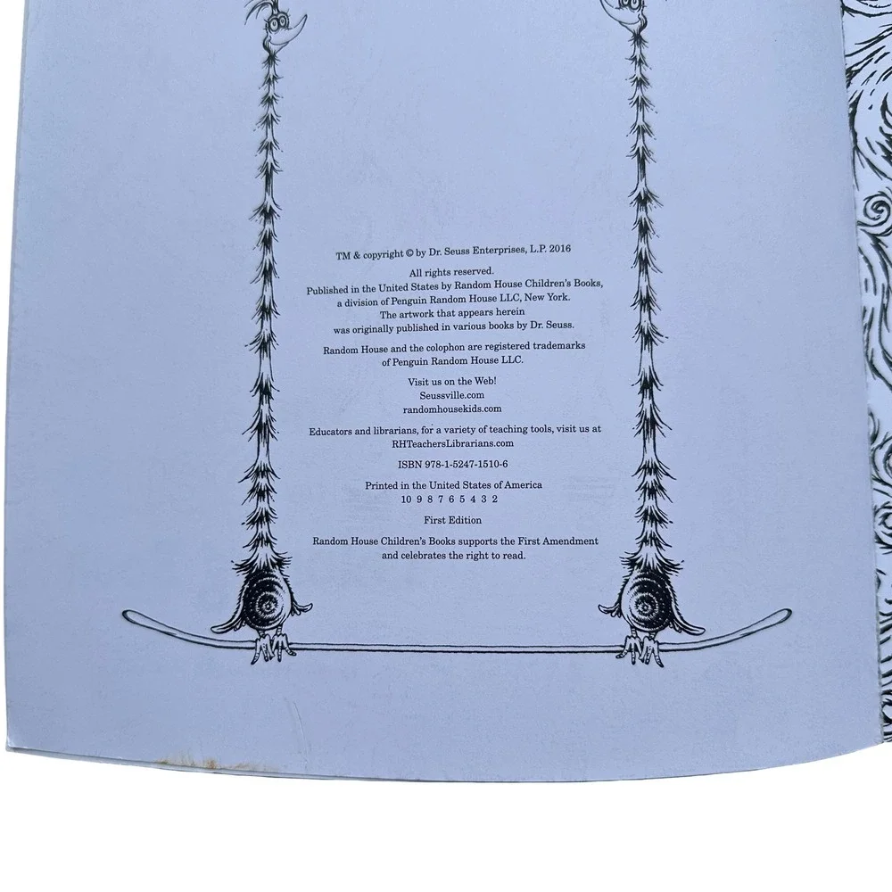 The Dr. Seuss Coloring Book 2016 First Edition Random House Features Images
